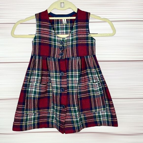 Maskit Other - Vintage MASKIT Israel Plaid Wool Button Front Sleeveless Dress size 4